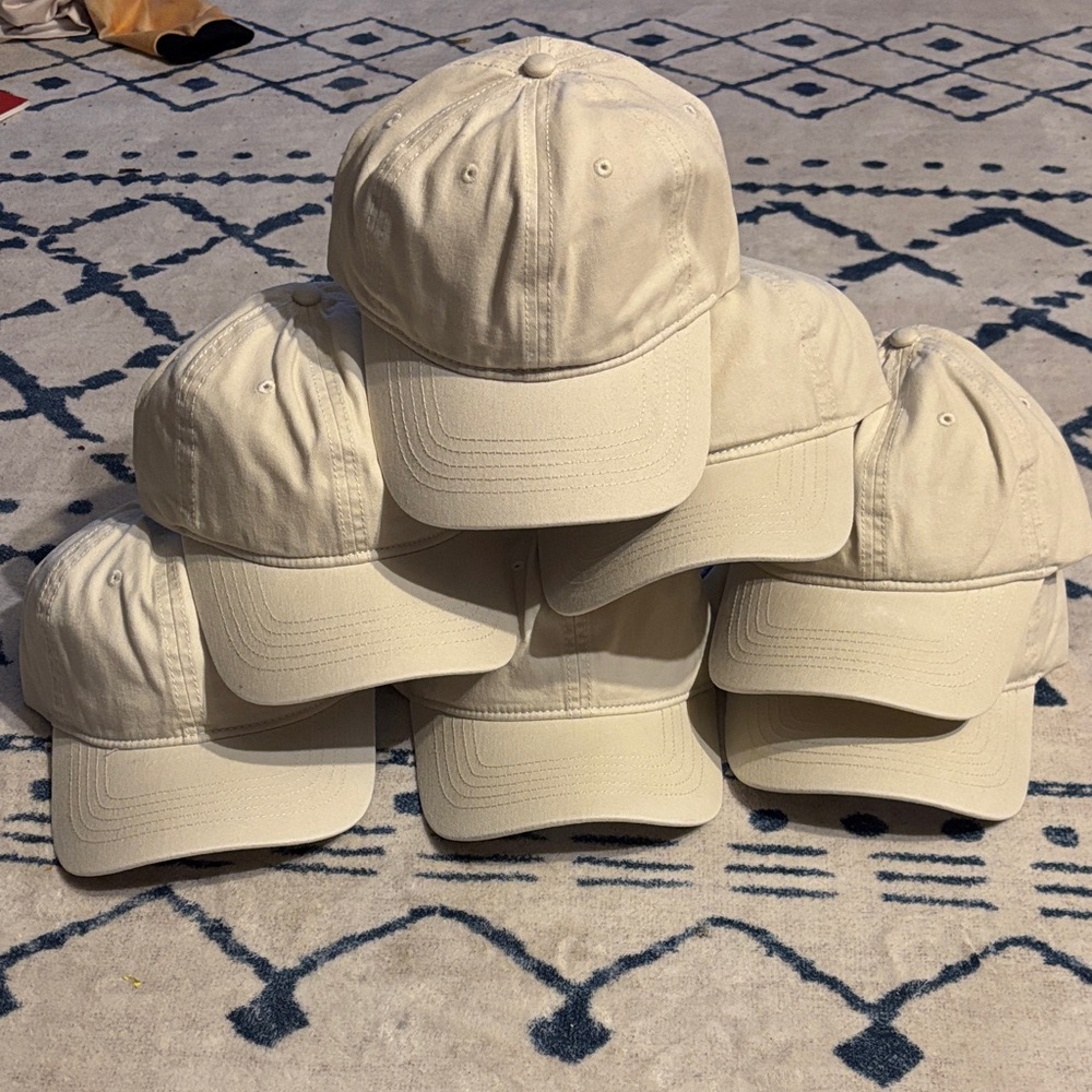 Time and Tru Cotton One Size Fits all Baseball Cap!  7 total Brand New! BEIGE